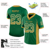 Custom Kelly Green Old Gold-White Mesh Drift Fashion Football Jersey