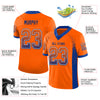 Custom Orange Royal-White Mesh Drift Fashion Football Jersey