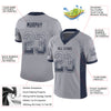 Custom Gray Navy-White Mesh Drift Fashion Football Jersey