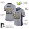 Custom Gray Navy-Gold Mesh Drift Fashion Football Jersey