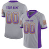 Custom Gray Purple-Gold Mesh Drift Fashion Football Jersey