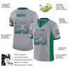 Custom Gray Kelly Green-Pink Mesh Drift Fashion Football Jersey