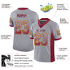 Custom Gray Crimson-Gold Mesh Drift Fashion Football Jersey