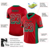 Custom Red Kelly Green-White Mesh Drift Fashion Football Jersey