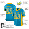 Custom Panther Blue Gold-White Mesh Drift Fashion Football Jersey