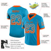 Custom Panther Blue Orange-White Mesh Drift Fashion Football Jersey