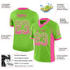 Custom Neon Green Pink-White Mesh Drift Fashion Football Jersey