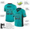 Custom Aqua Black-White Mesh Drift Fashion Football Jersey