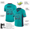 Custom Aqua Navy-White Mesh Drift Fashion Football Jersey