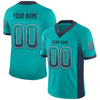 Custom Aqua Navy-White Mesh Drift Fashion Football Jersey