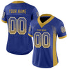 Custom Royal Old Gold-White Mesh Drift Fashion Football Jersey