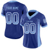 Custom Royal Light Blue-White Mesh Drift Fashion Football Jersey