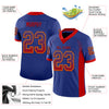 Custom Royal Red-Gold Mesh Drift Fashion Football Jersey