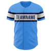 Custom Electric Blue Navy-White Authentic Baseball Jersey