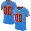 Custom Powder Blue Red-Gold Mesh Authentic Throwback Football Jersey