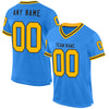 Custom Powder Blue Gold-Black Mesh Authentic Throwback Football Jersey