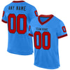 Custom Powder Blue Red-Black Mesh Authentic Throwback Football Jersey