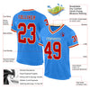 Custom Powder Blue Red-Cream Mesh Authentic Throwback Football Jersey