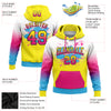 Custom Stitched White Light Yellow Hot Pink Sky Blue-Black Fade Fashion Splash Sports Pullover Sweatshirt Hoodie