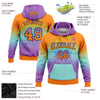 Custom Stitched Bay Orange Medium Purple Ice Blue-Black Fade Fashion Splash Sports Pullover Sweatshirt Hoodie