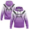 Custom Stitched White Black-Medium Purple Fade Fashion Arrow Sports Pullover Sweatshirt Hoodie