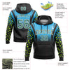 Custom Stitched Sky Blue Black-White Fade Fashion  Leopard Print Sports Pullover Sweatshirt Hoodie