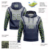 Custom Stitched Gray Navy-White Fade Fashion Leopard Print Sports Pullover Sweatshirt Hoodie