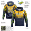 Custom Stitched Gold Navy-White Fade Fashion Leopard Print Sports Pullover Sweatshirt Hoodie