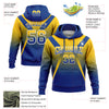 Custom Stitched Yellow Royal-White Fade Fashion Arrow Sports Pullover Sweatshirt Hoodie