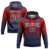 Custom Stitched Red Navy-White Fade Fashion Arrow Sports Pullover Sweatshirt Hoodie