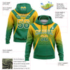 Custom Stitched Gold Kelly Green-White Fade Fashion Arrow Sports Pullover Sweatshirt Hoodie