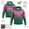 Custom Stitched Pink Kelly Green-White Fade Fashion Arrow Sports Pullover Sweatshirt Hoodie