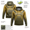 Custom Stitched Old Gold Olive-White Fade Fashion Arrow Sports Pullover Sweatshirt Hoodie