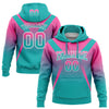 Custom Stitched Pink Aqua-White Fade Fashion Arrow Sports Pullover Sweatshirt Hoodie