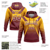 Custom Stitched Gold Burgundy-White Fade Fashion Arrow Sports Pullover Sweatshirt Hoodie