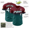 Custom Crimson White-Teal Authentic Fade Fashion Baseball Jersey