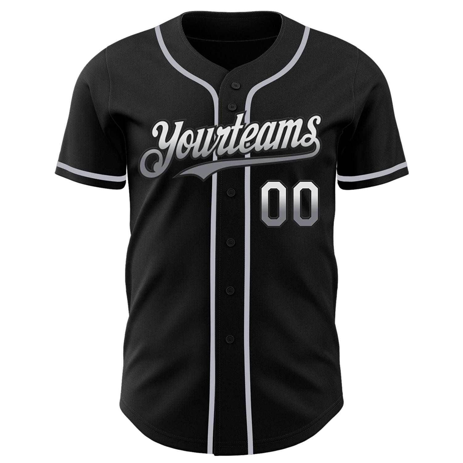 Custom Black White-Gray Authentic Fade Fashion Baseball Jersey