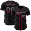 Custom Black Gray-Crimson Authentic Fade Fashion Baseball Jersey