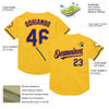 Custom Gold Royal-Orange Mesh Authentic Throwback Baseball Jersey