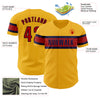 Custom Gold Red-Navy Authentic Baseball Jersey