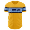 Custom Gold Navy-Light Blue Authentic Baseball Jersey