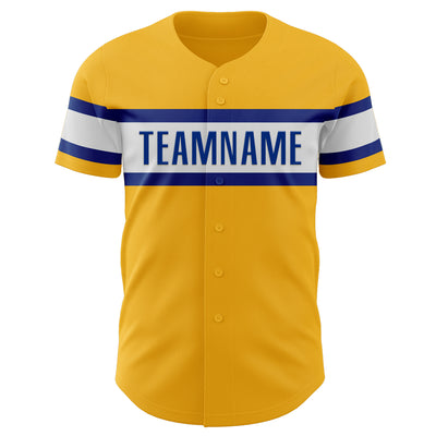 Custom Gold Royal-White Authentic Baseball Jersey