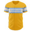 Custom Gold Light Blue-White Authentic Baseball Jersey