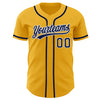 Custom Gold Navy-White Authentic Baseball Jersey