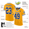 Custom Gold Royal-White Mesh Authentic Throwback Football Jersey