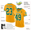 Custom Gold Kelly Green-White Mesh Authentic Throwback Football Jersey