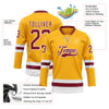 Custom Gold Crimson-White Hockey Lace Neck Jersey