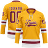 Custom Gold Crimson-White Hockey Lace Neck Jersey