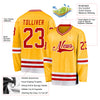 Custom Gold Red-White Hockey Jersey