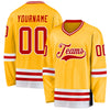 Custom Gold Red-White Hockey Jersey